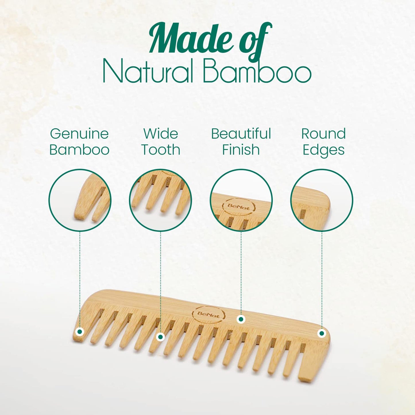 All - Natural Bamboo Hair Comb - Canyon Pet Supplies'