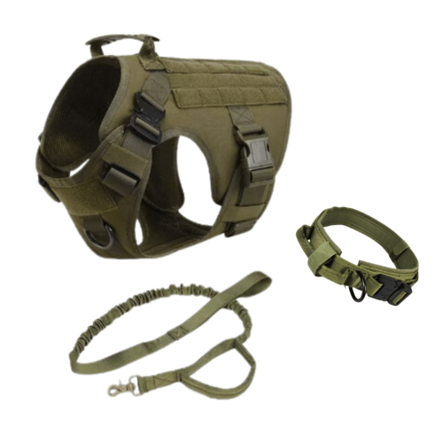Military Dog Tactical Harness, Collar, and Leash Gear (Complete Set) - Canyon Pet Supplies'