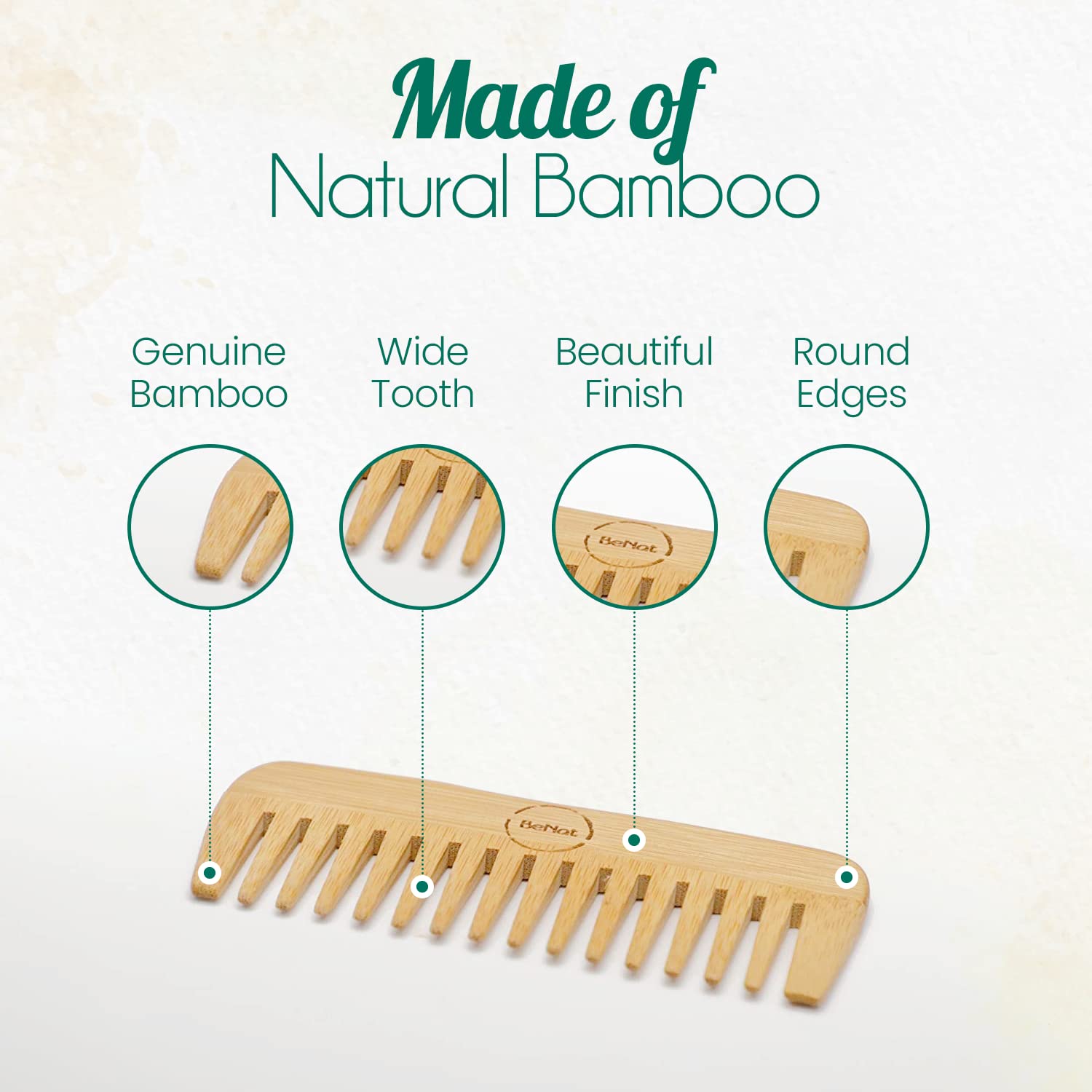 All - Natural Bamboo Hair Comb - Canyon Pet Supplies'