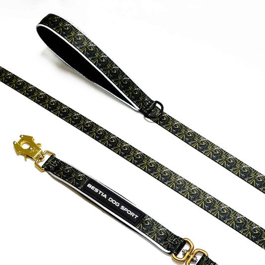 BESTIA DOG SPORT GripPro Leash Gold Print - Canyon Pet Supplies