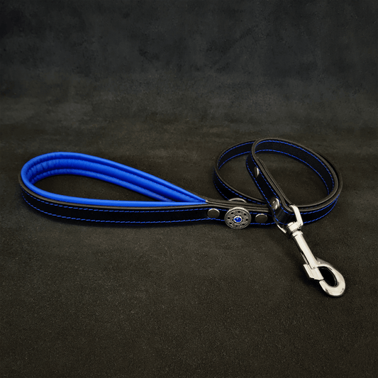 ''Bijou'' leather lead blue - Canyon Pet Supplies