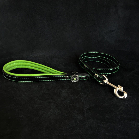 ''Bijou'' leather lead green - Canyon Pet Supplies