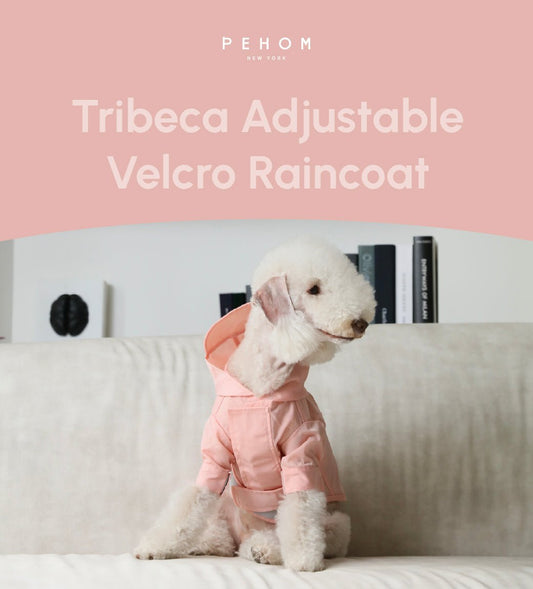 Tribeca adjustable velcro raincoat - Light Pink - Canyon Pet Supplies'